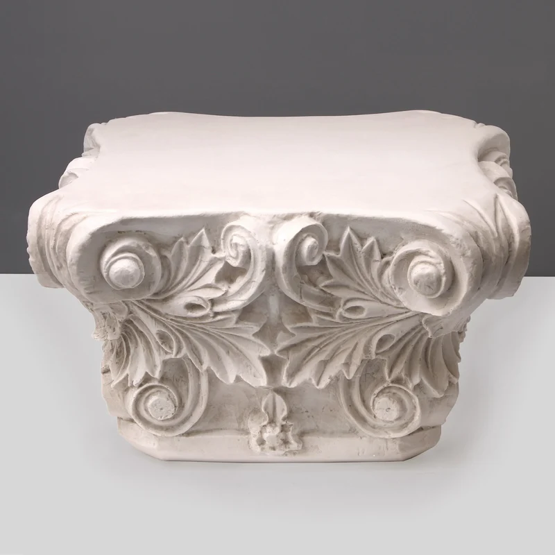 Chapiteau corinthienne grecque - grande sculpture en marbre blanc