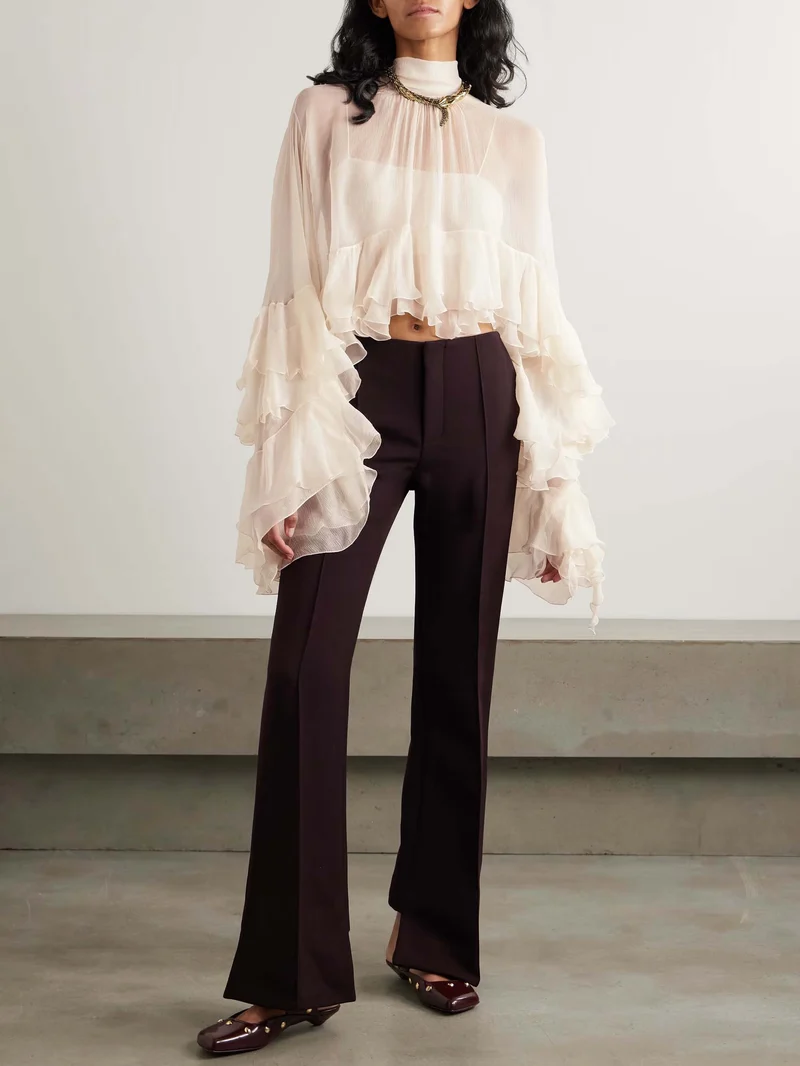 Exquisite Slim-fit Slightly Flared Pants
