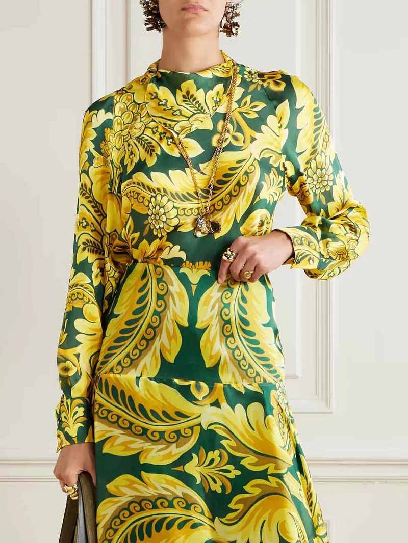 Exquisite Acanthus Leaf Floral Print Shirt