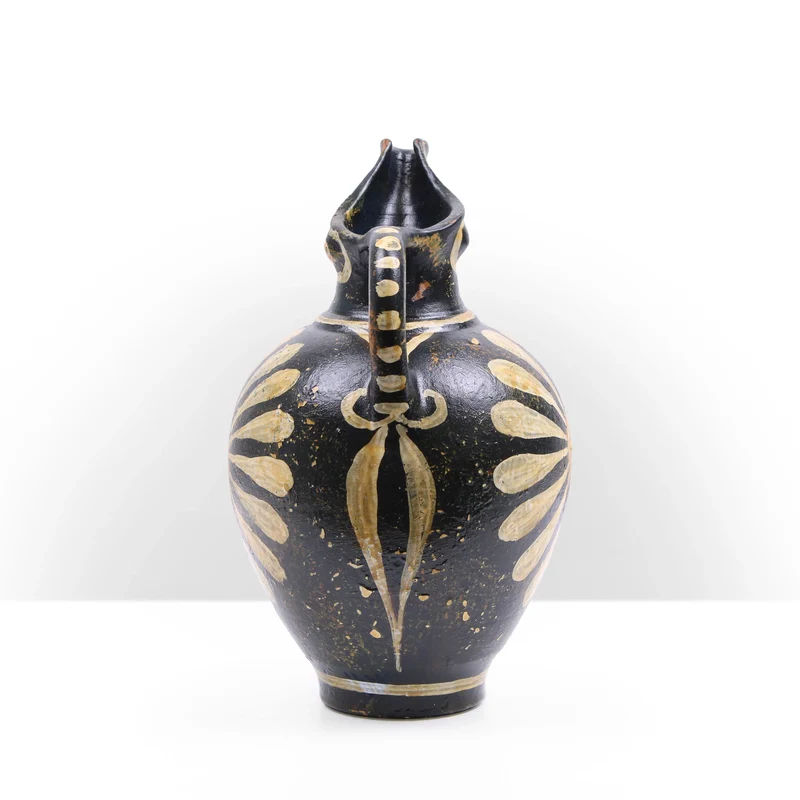 Cruche Style Kamares avec Peinture Florale Minoenne