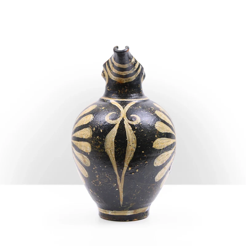 Cruche Style Kamares avec Peinture Florale Minoenne