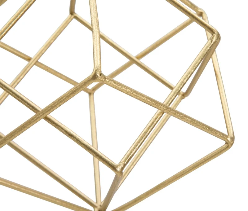 Cube géométrique doré (grand - sculpture moderne)