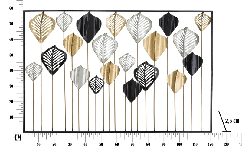 Décor mural en feuilles métalliques dans un cadre