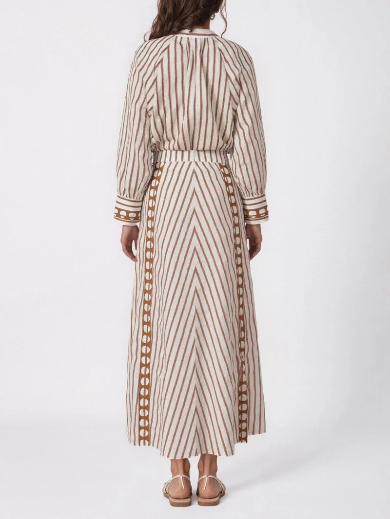 Elegant Striped Long-Sleeve Button-Down Shirt