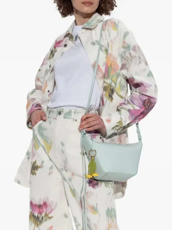 Elegant Androgynous Floral Print Button-down Jacket