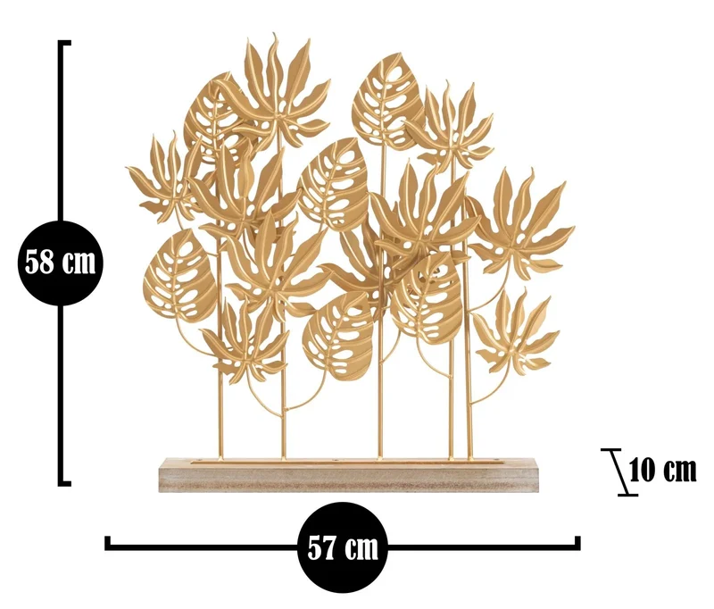 Décoration de bouquets en feuilles dorées (sculpture moderne)