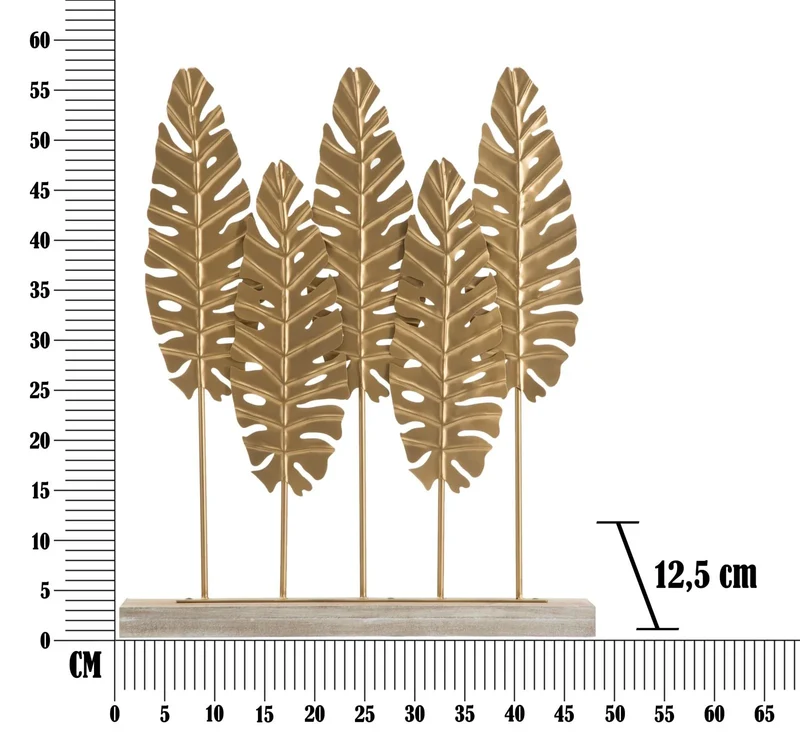 Décoration en feuilles de palmier dorées (sculpture moderne)