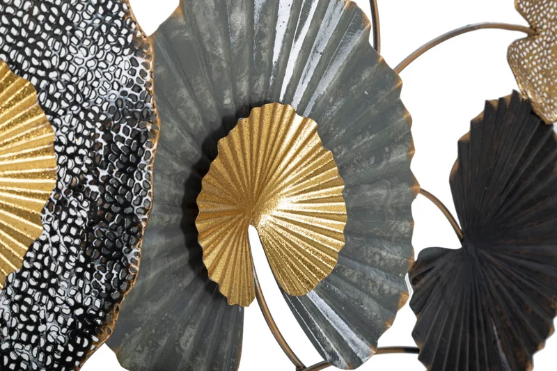 Décoration murale - Bouquet de feuilles (doré et noir)
