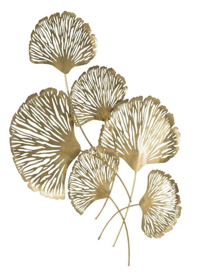 Décoration murale de plantes à fleurs dorées