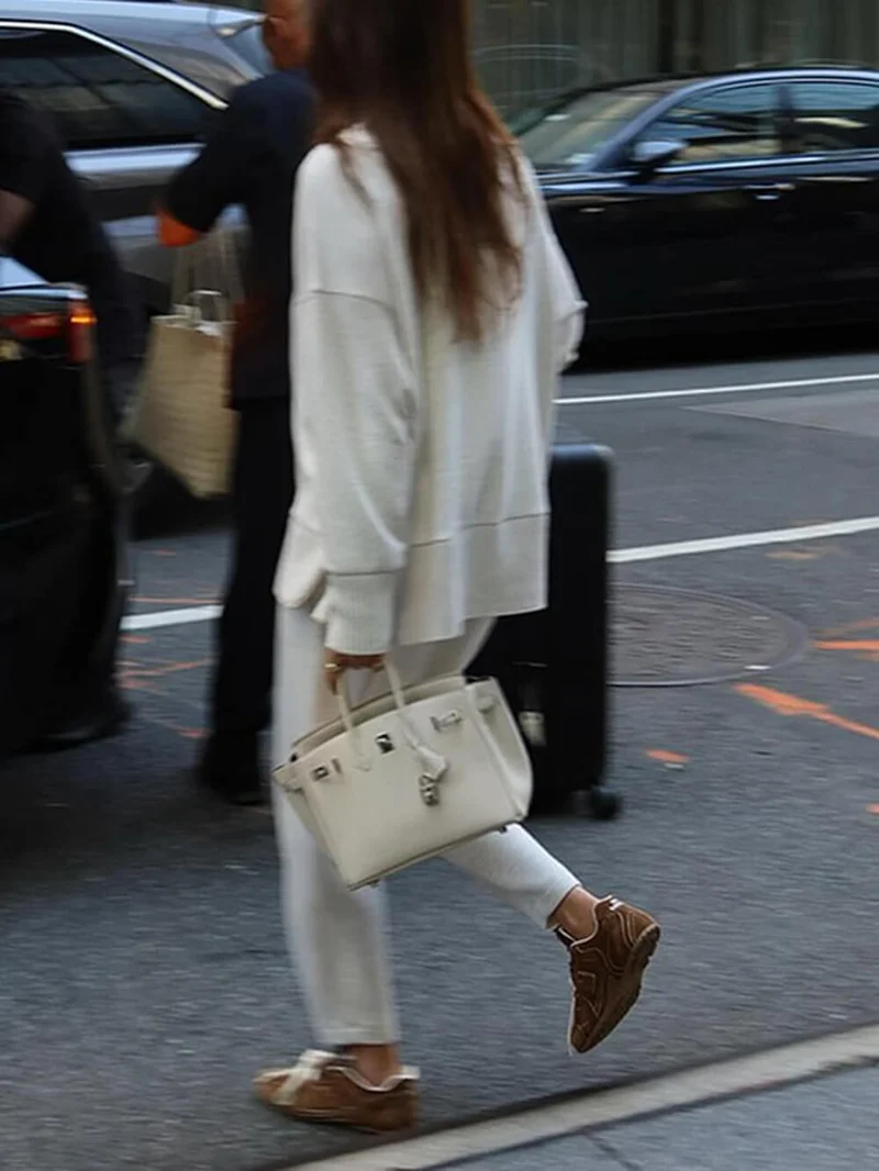 Classic Double Soft Turtleneck Side Zipper Sweatshirt and Elastic Waist Pocketed Loose Pants Set
