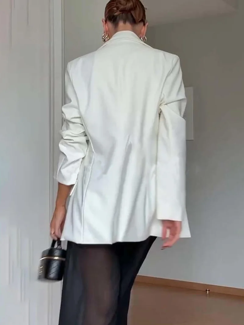 Classic Autumn Avenue Double-breasted Long Sleeve Lapel Loose Blazer
