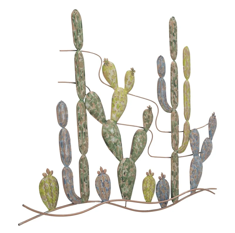 Décoration murale en forme de cactus métallique