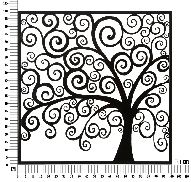 Décoration murale en métal représentant un arbre noir