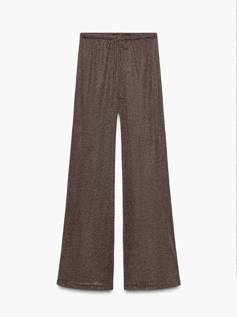 Exquisite Asymmetrical Shawl Pants Two-Piece Set