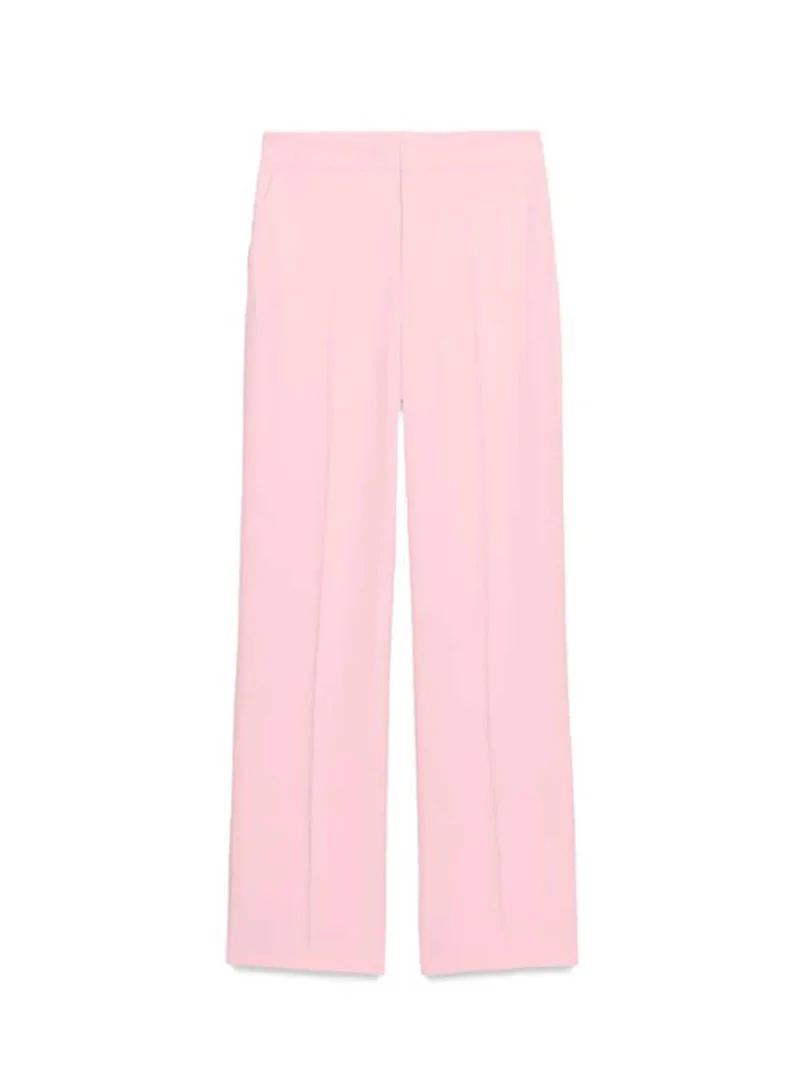 Elegant Pink Patchwork High-Waist Blazer Pants