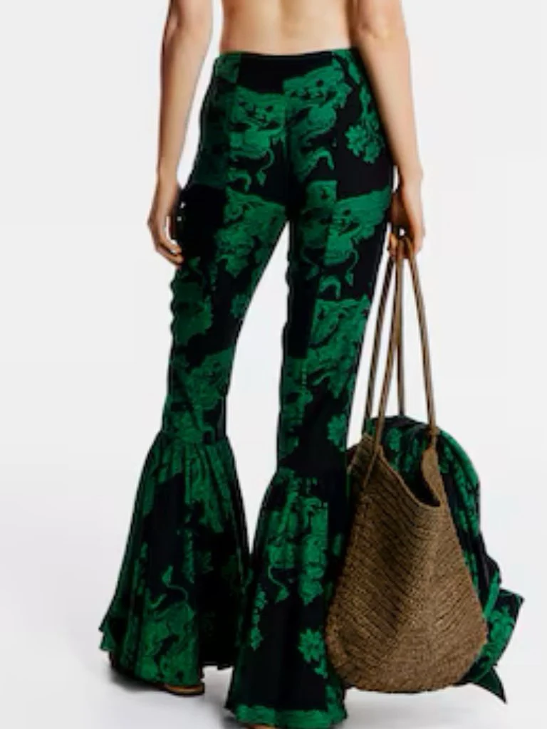 Exquisite Abstract Print Flared Pants