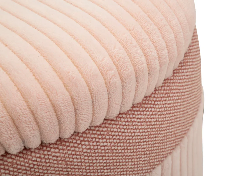 Lot de 3 poufs de rangement rembourrés roses – Collection Curtain Box