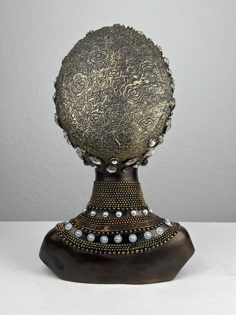 Majestueux Buste de Reine Africaine (Finition bronze)