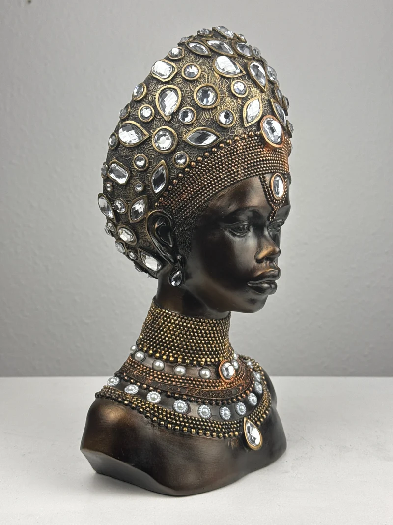 Majestueux Buste de Reine Africaine (Finition bronze)