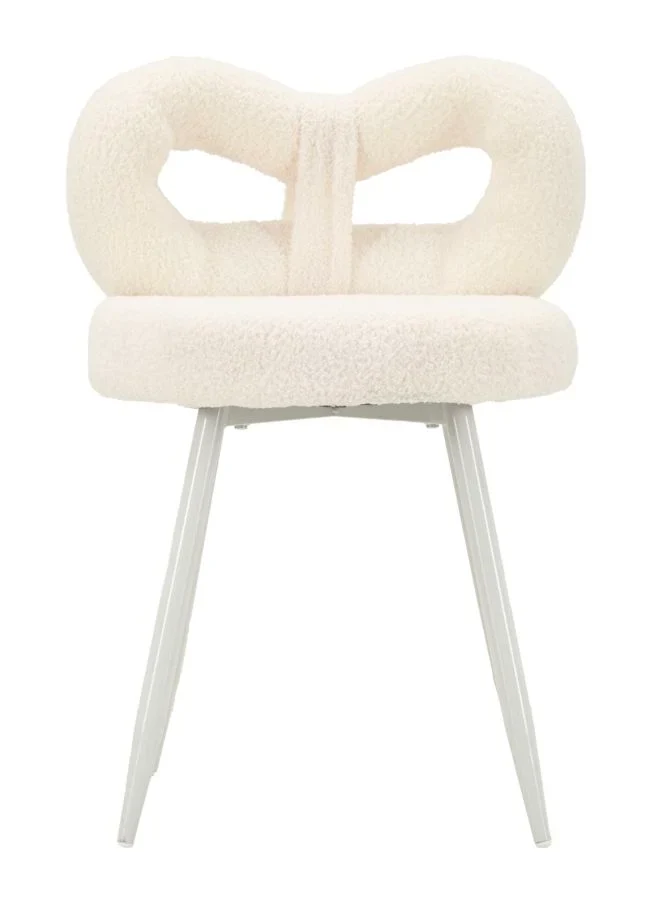 Mini-fauteuil rembourré blanc avec pieds en métal – Fauteuil d'appoint Ilary