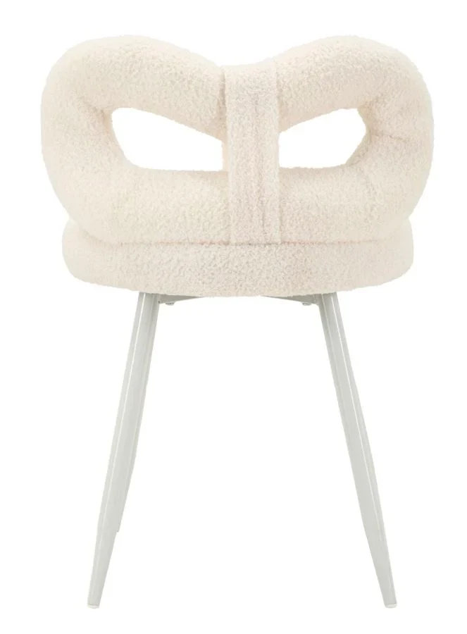 Mini-fauteuil rembourré blanc avec pieds en métal – Fauteuil d'appoint Ilary