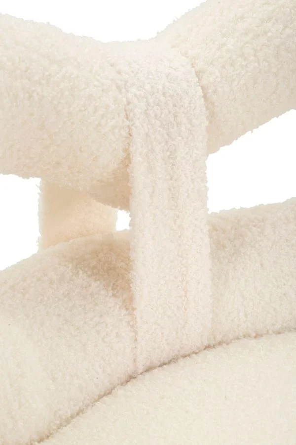 Mini-fauteuil rembourré blanc avec pieds en métal – Fauteuil d'appoint Ilary