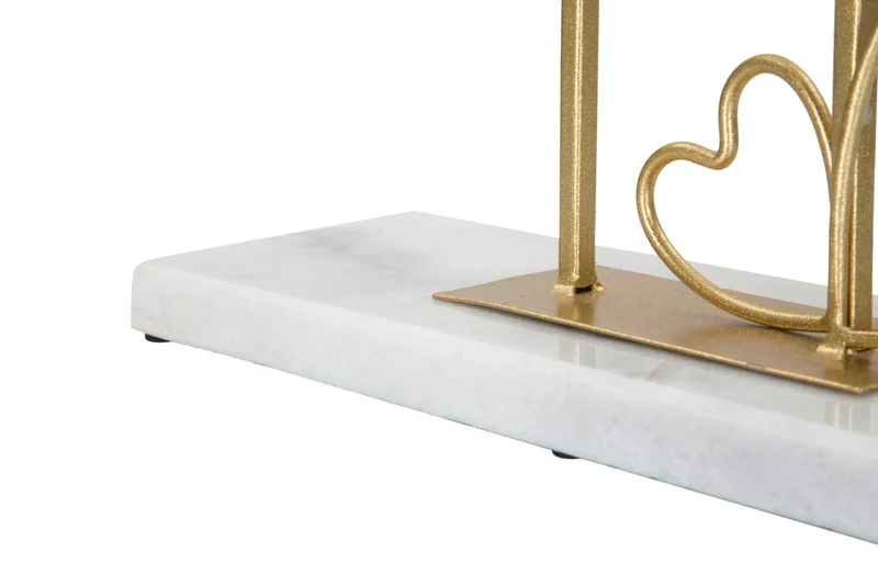 Miroir de table rond en métal avec petit cœur