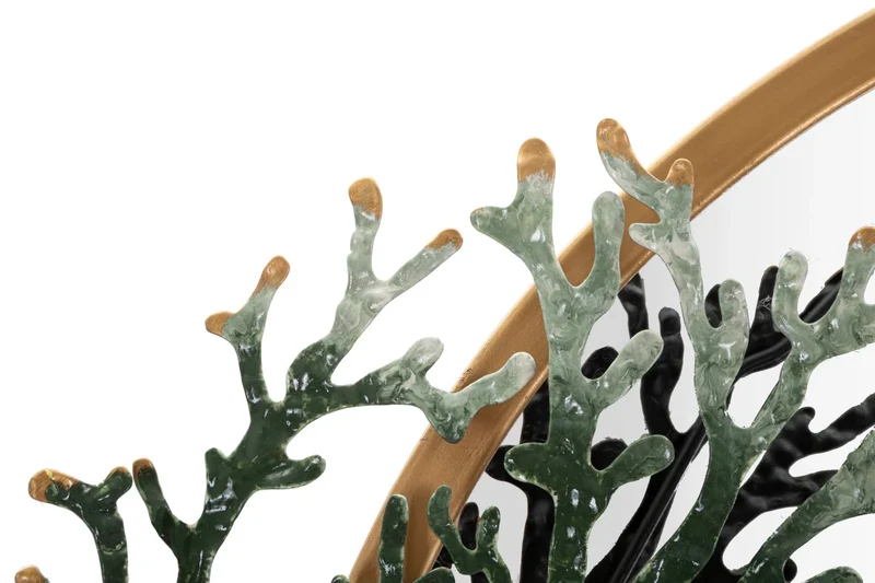 Miroir mural rond en métal - décoration Coral Sea