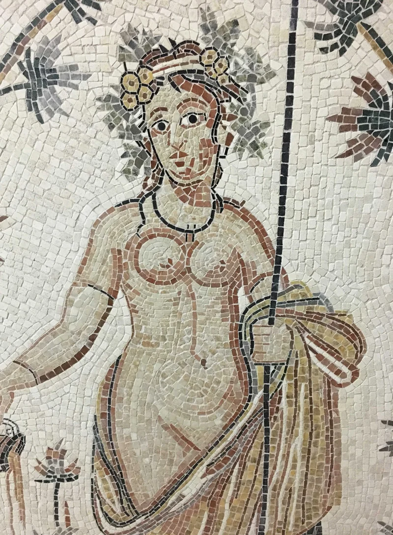 Mosaïque Déesse de l'automne - en marble