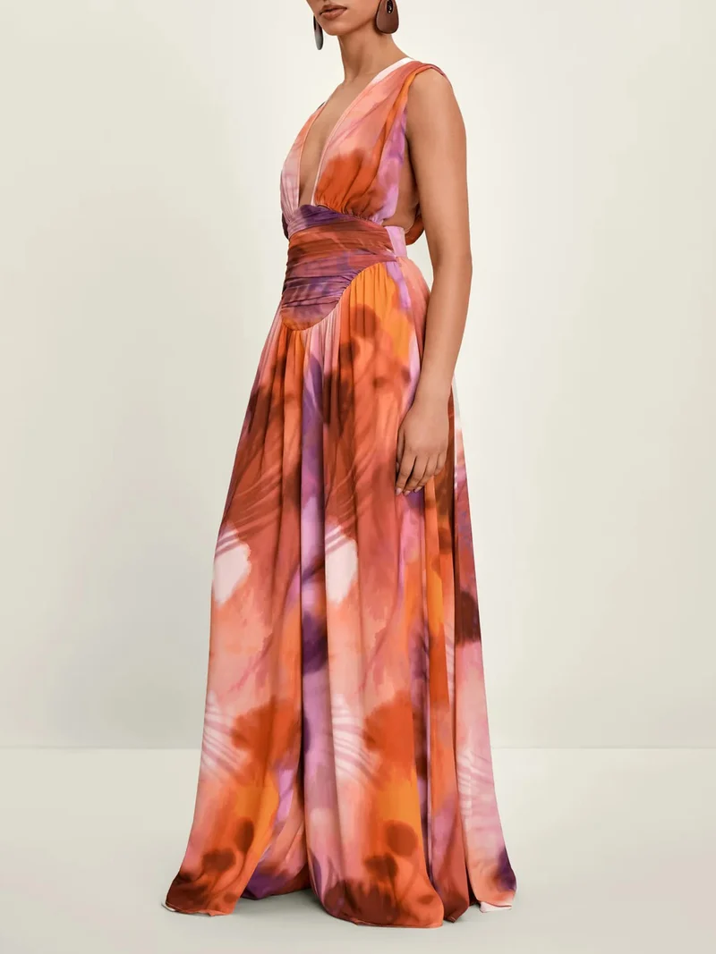 Unique Tie-Dye Versatile Suspender Jumpsuit
