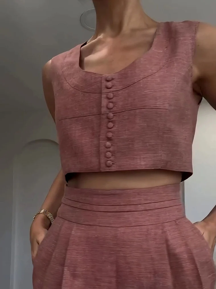 Casual Short Vest And Trousers Two-piece Set