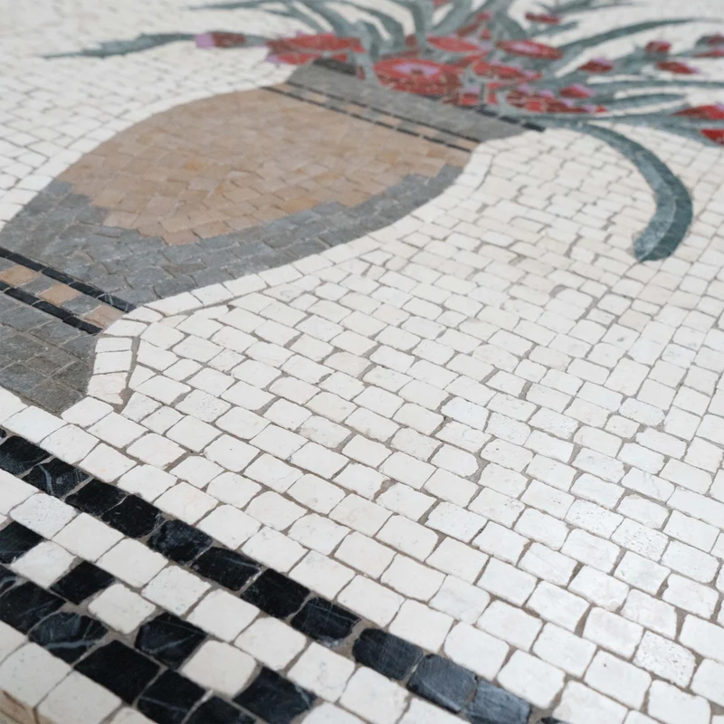 Mosaïque Fleur - en marble