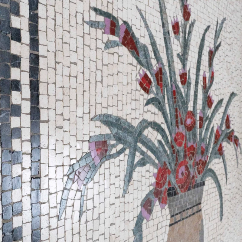 Mosaïque Fleur - en marble