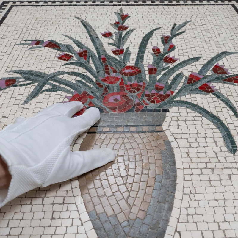 Mosaïque Fleur - en marble