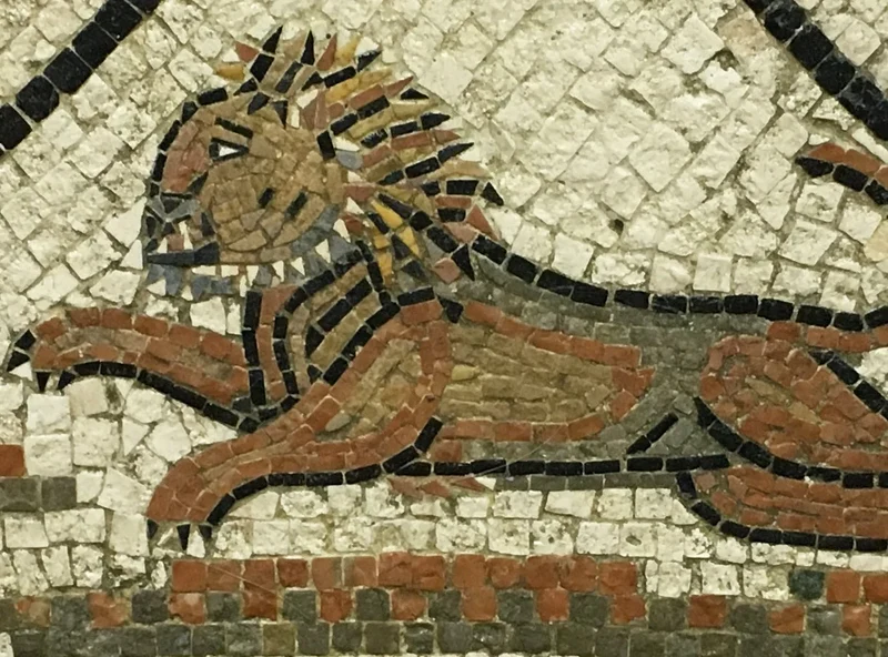 Mosaïque Lion - en marble