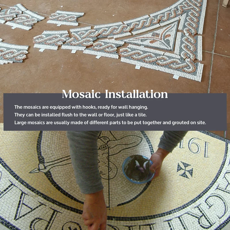 Mosaïque Mur damier noir - en marble