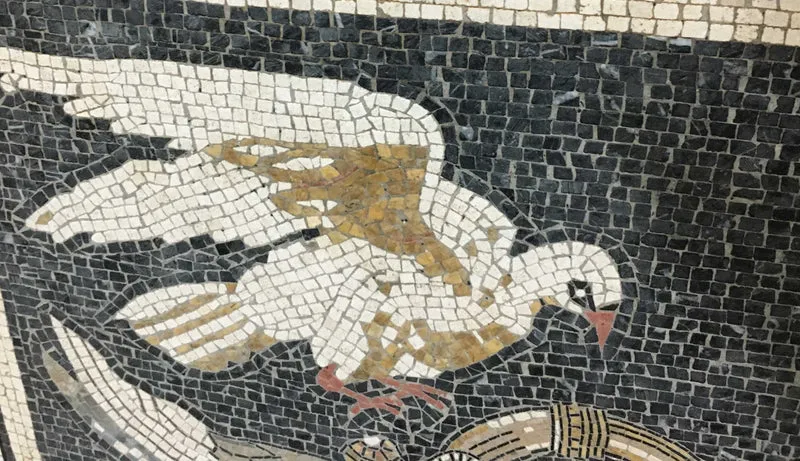 Mosaïque Pigeons - en marble