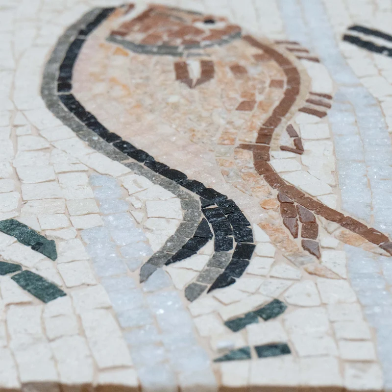 Mosaïque Poisson en marbre - Impluvium - en marble