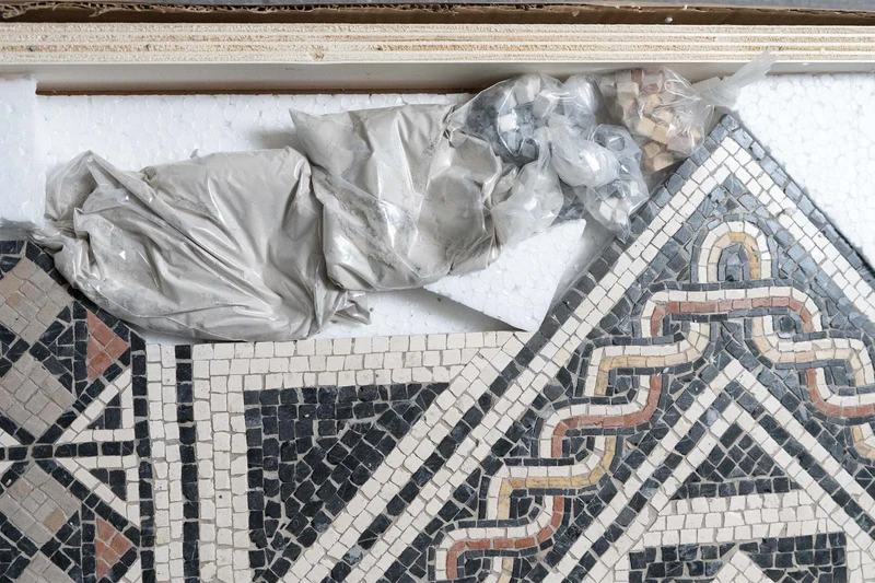 Mosaïque Tapis géométrique - en marble