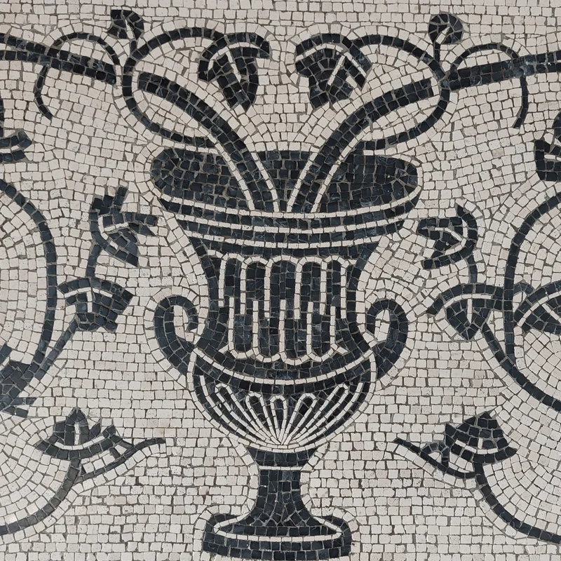 Mosaïque Vigne dans le krater - en marble
