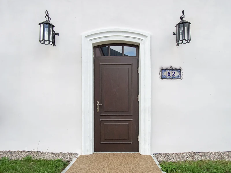 Numéro de Maison en Céramique Fleurs Bleues