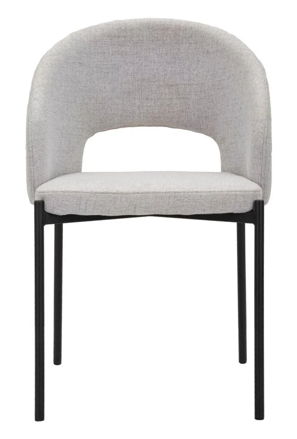 Paire de chaises grises avec pieds en métal noir, design années 70