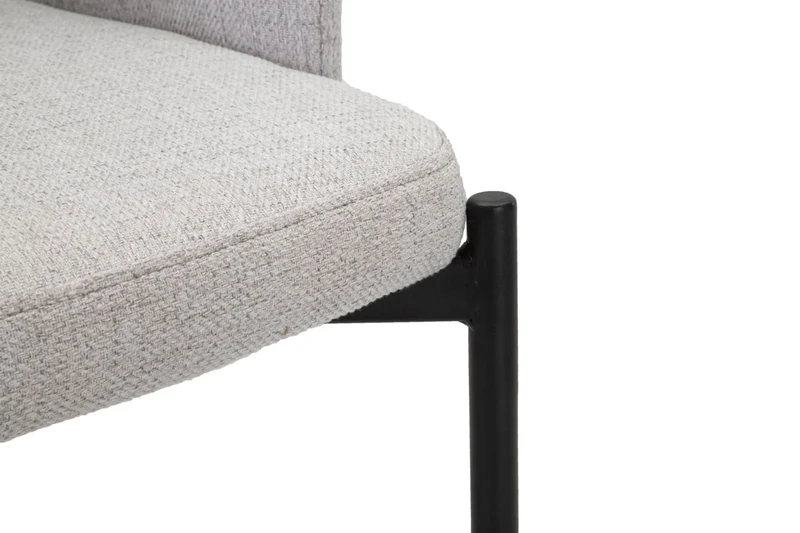 Paire de chaises grises avec pieds en métal noir, design années 70