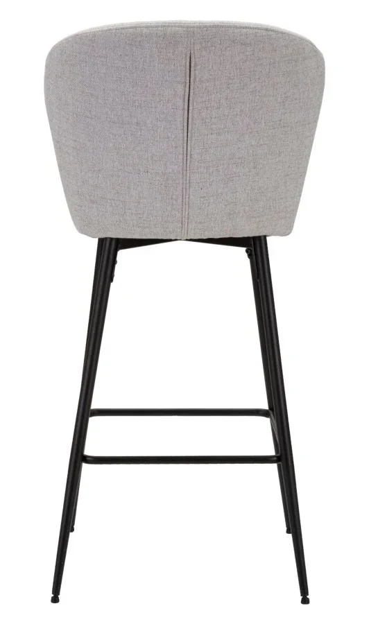 Paire de tabourets Baar gris avec pieds en métal noir, design années 70