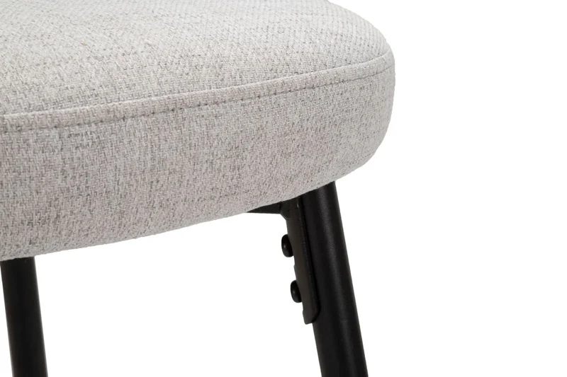 Paire de tabourets Baar gris avec pieds en métal noir, design années 70