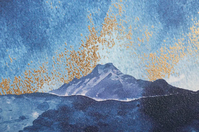 Peinture abstraite sur toile de la montagne bleue