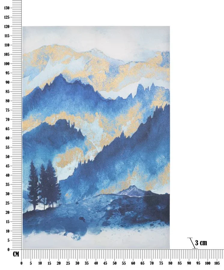 Peinture abstraite sur toile de la montagne bleue