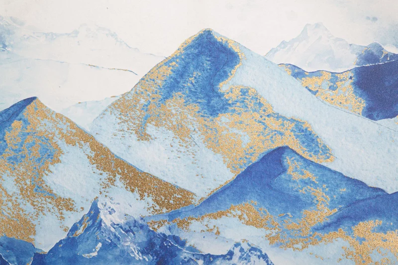 Peinture abstraite sur toile de la montagne bleue