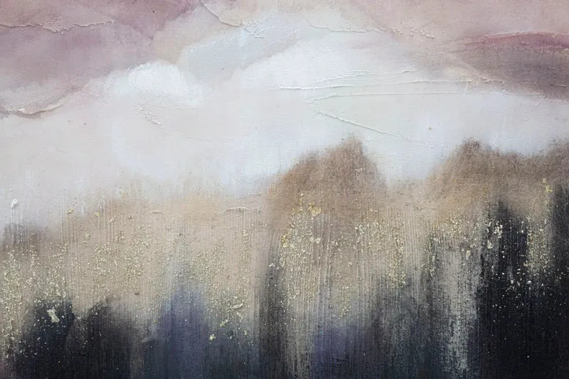Peinture abstraite sur toile de montagne
