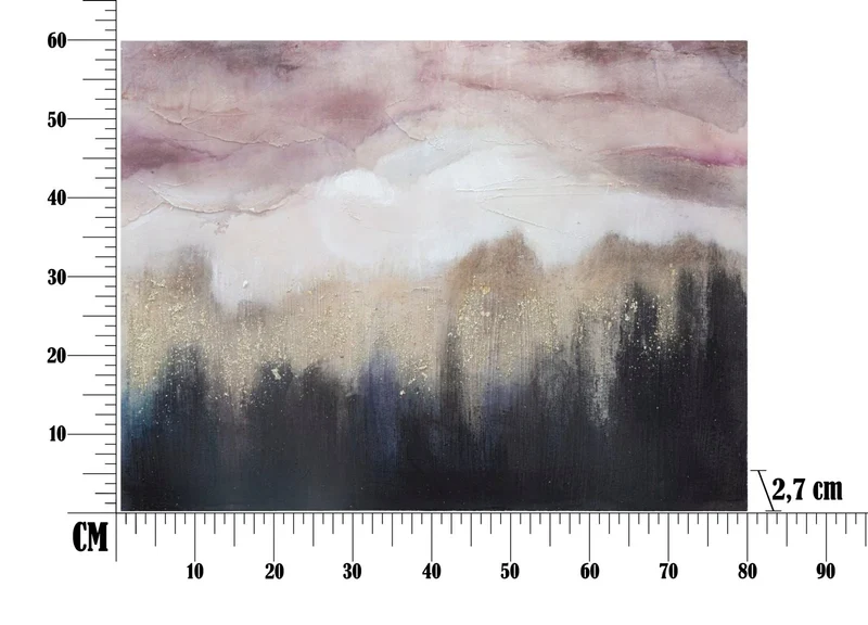Peinture abstraite sur toile de montagne